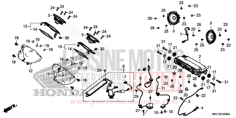 AUDIO UNIT for Gold Wing CANDY ARDENT RED (R367) from 2020
